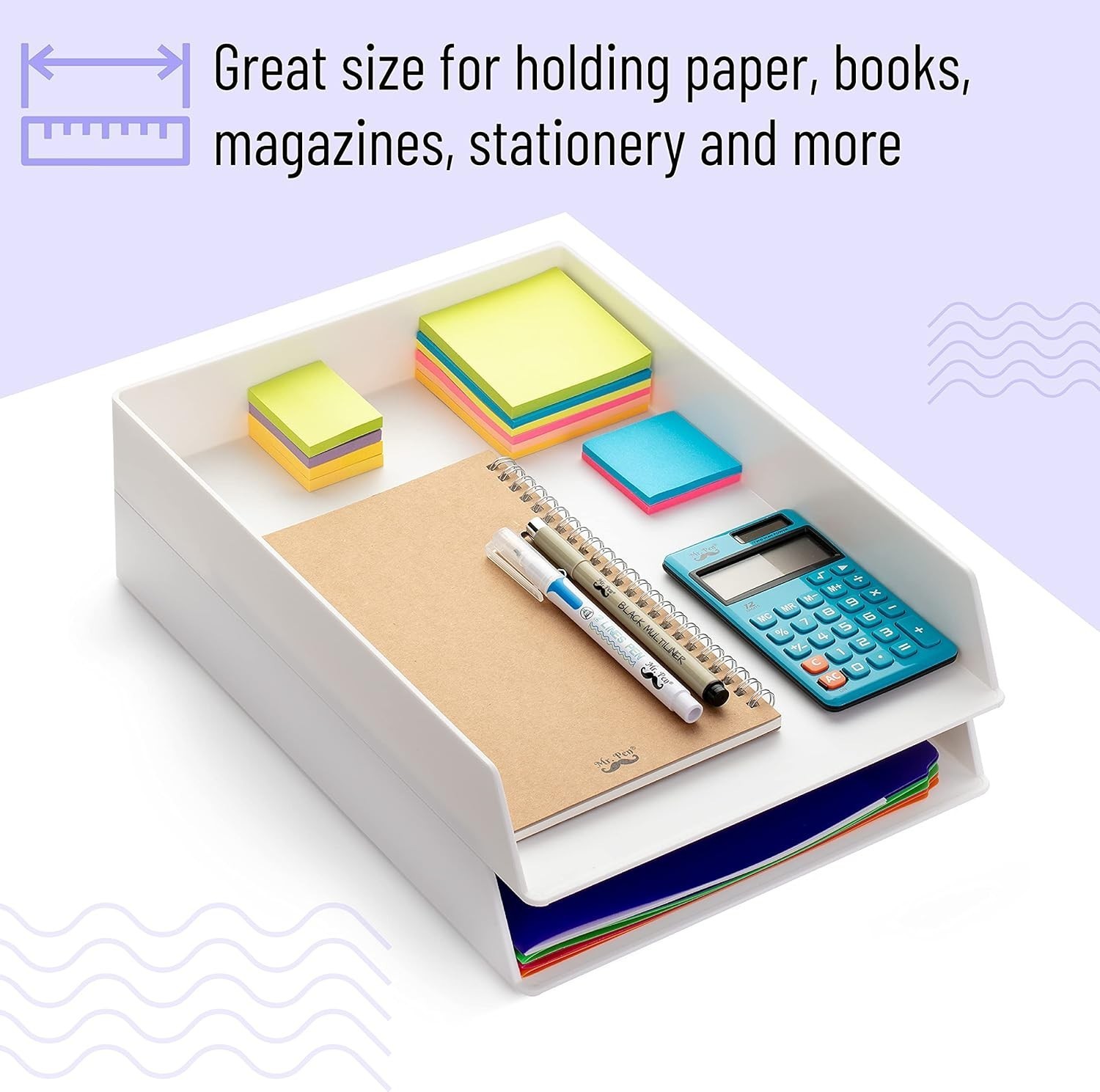 – Letter Tray Desk Organizer Plastic 2 Pack White File Organizer Desk Paper