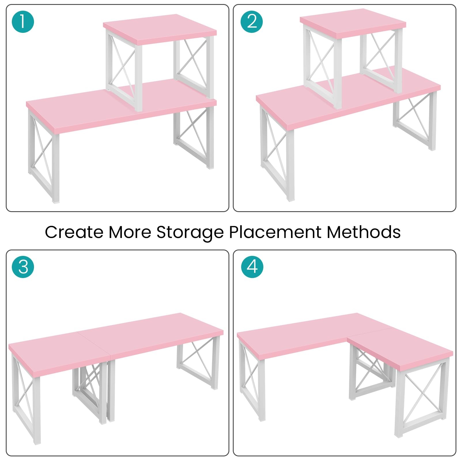 ELITEROO Desktop 15.7 inches (L) x 7.8 (W) x 7.6 (H), Pink