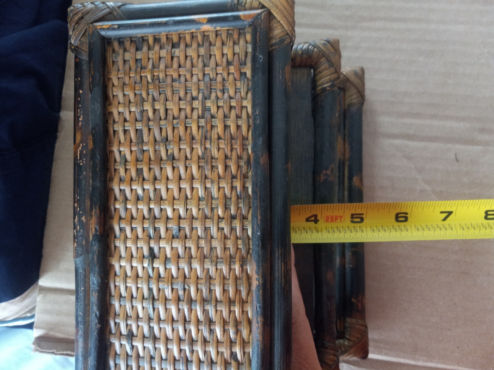 Pier 1 Woven Rattan Boho Desk Organizer/Letter Holder By Brighton Made In China