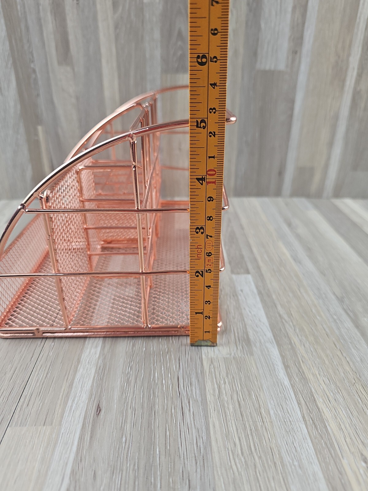 Rose Gold Metal Desk Organizer