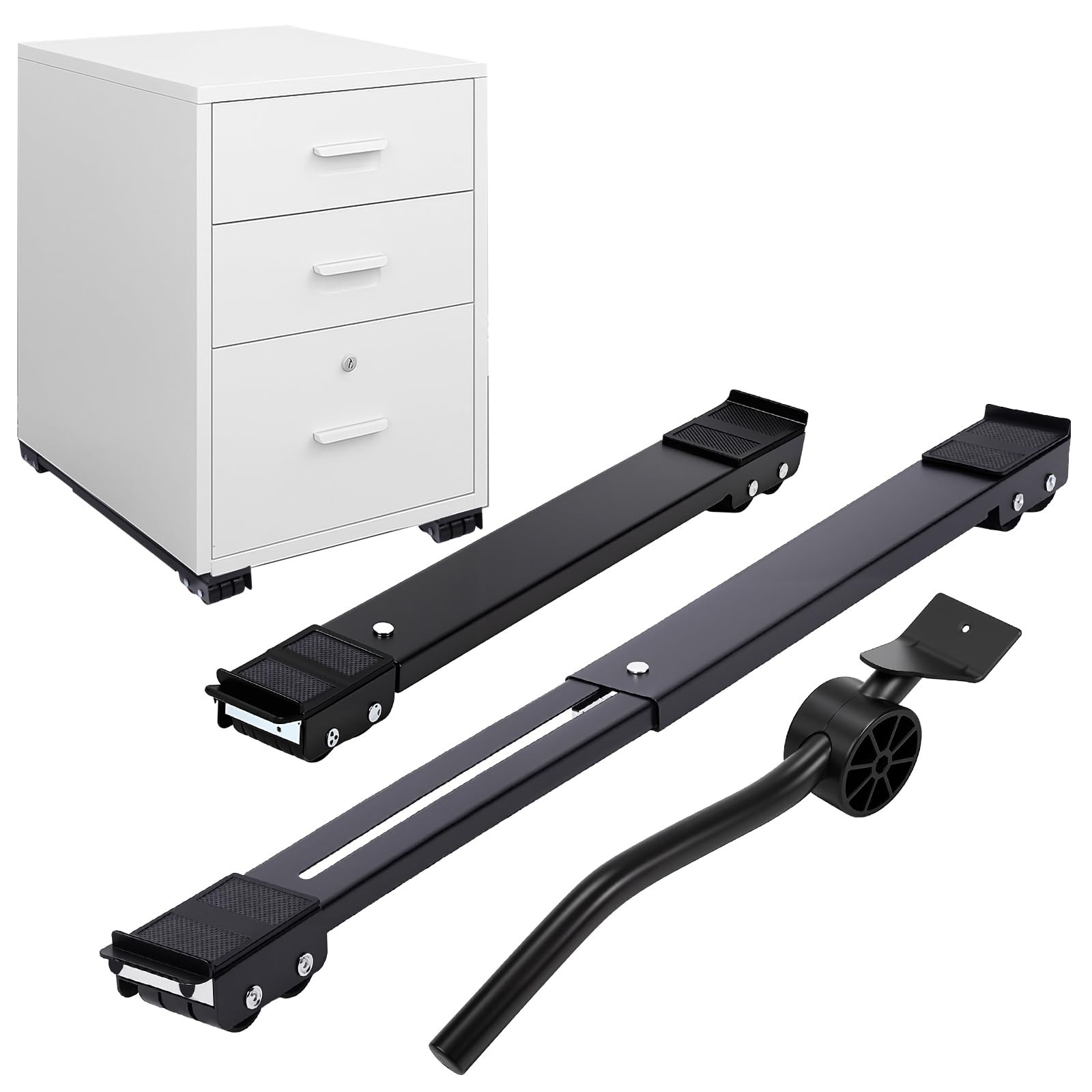 Adjustable File Caddy Wheel Dolly with Metal Lifters 18.1 to 28.1 Inch Mobile…