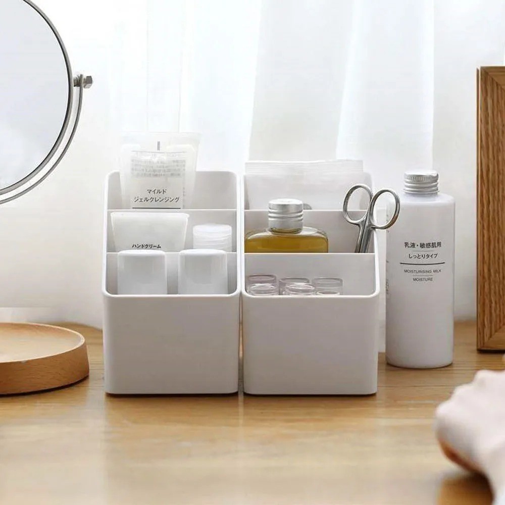 3 Slot Desktop Pen Holder Marker Brush Stationery Storage Box Organizer