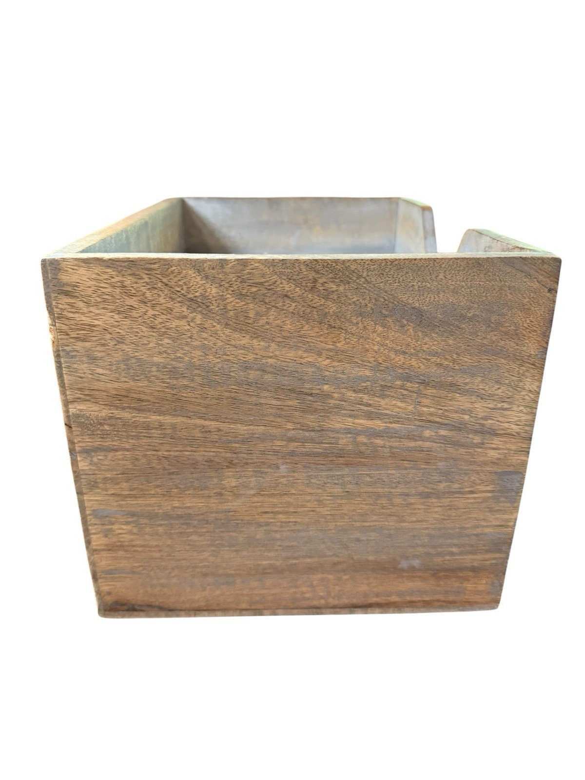Rustic Wooden Desktop Or Vanity Organizer Scroll Inlay Wood Design 2 Drawer