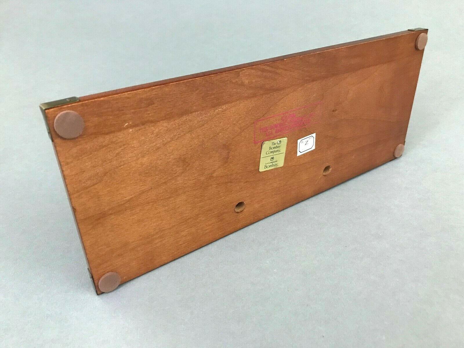 Bombay Co 1996 2 Tier Wood Office Desktop Organizer Dresser Tray Brass Corners
