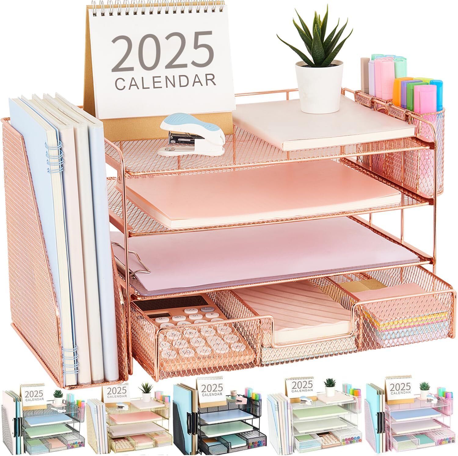 Letter Tray Organizer, 4 Tier Desktop Accessory and Workspace Desktop Organizer