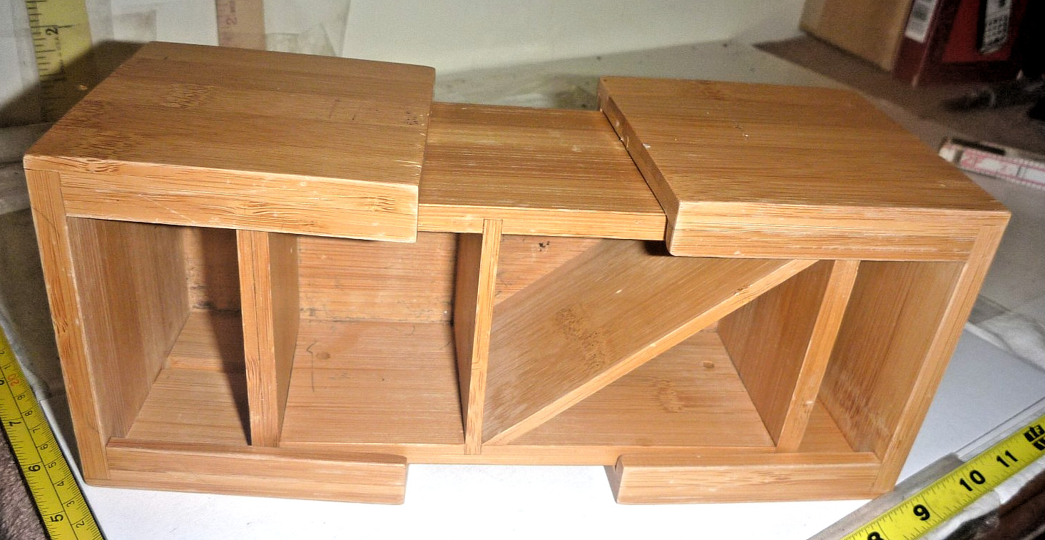 Small Bamboo 5-Slot DESKTOP Expandable Organizer/Caddy ~4H x 4W x 7½-11½”L
