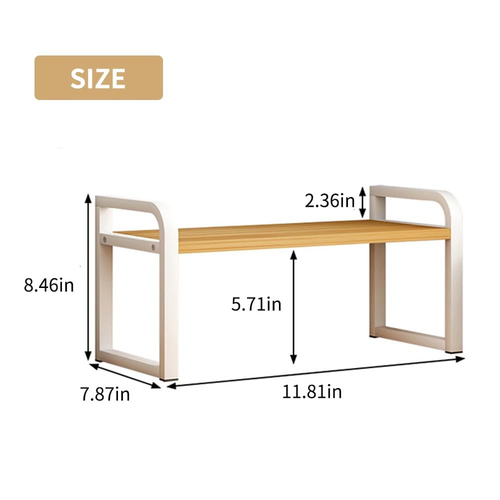 Office Desk Shelf Organizer, Wood 11.81Lx7.87Wx8.46H, White White-single Tier