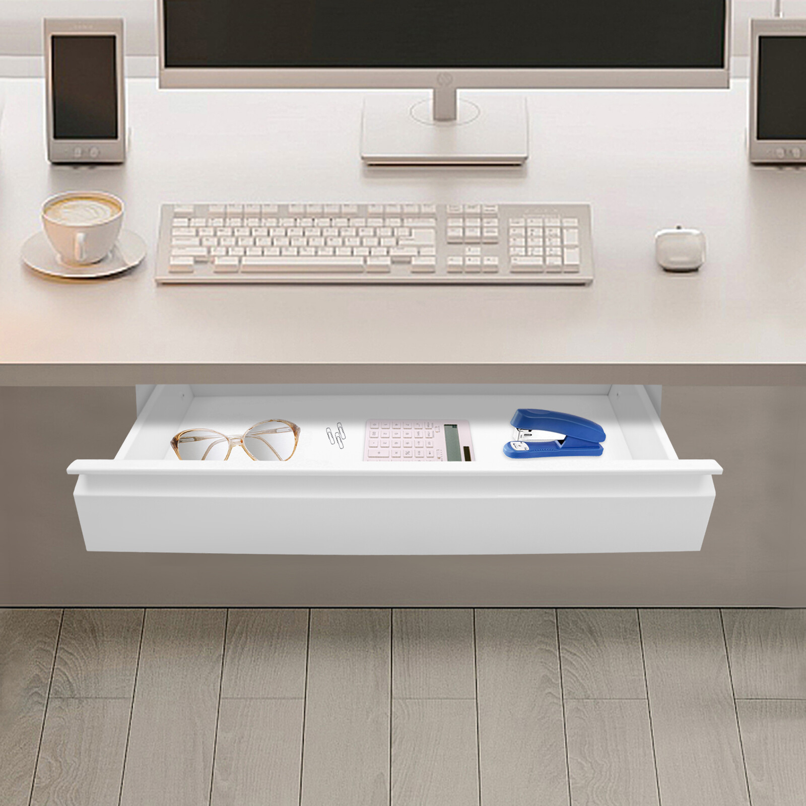 Space Saver Sliding Under Desk Storage Drawer Pull-out Drawer for Sit Stand Work
