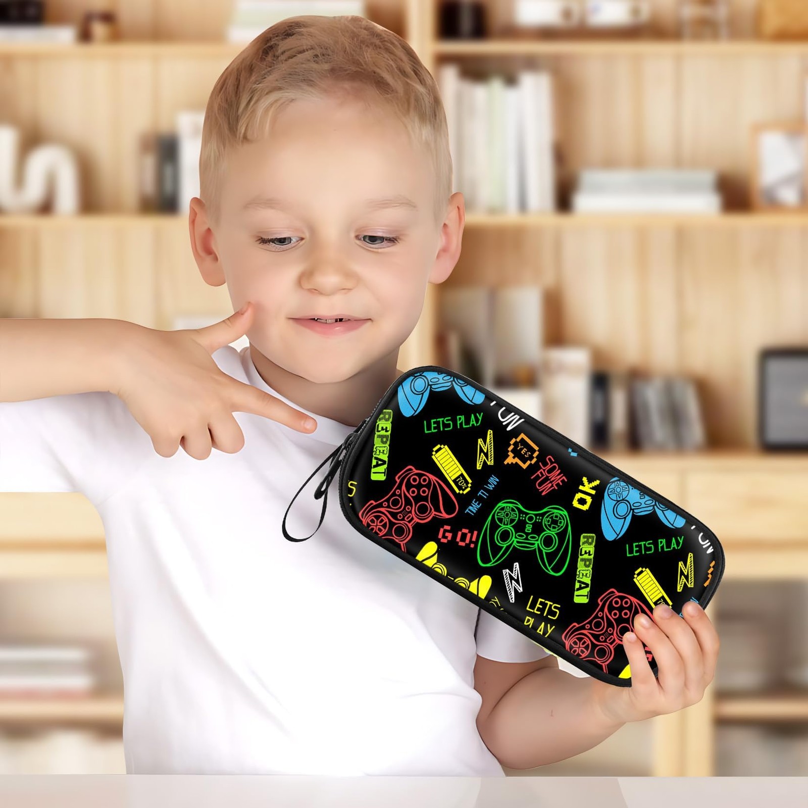 Large Pencil Case for Boys,Gamer Boys Pencil Pouch for Kids Teens School,Larg…