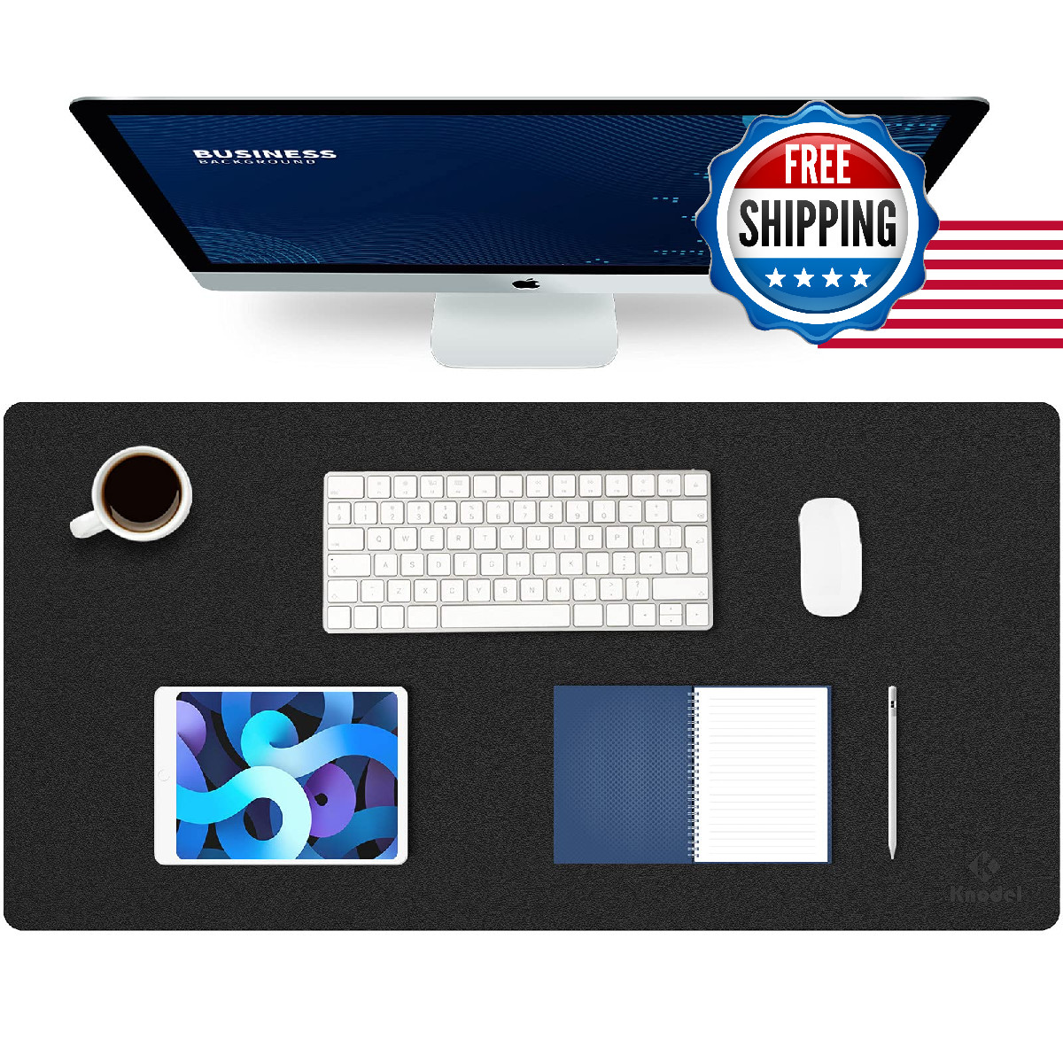 K Knodel Large Office Leather Desk Mat Mouse And Keyboard Pad Computer And