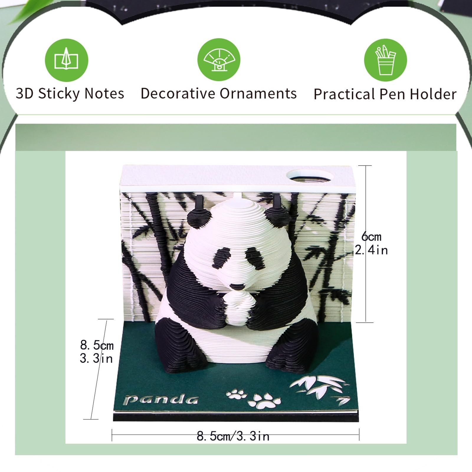 Time Piece Calendar 2026, 3D DIY 2026 panda-shaped