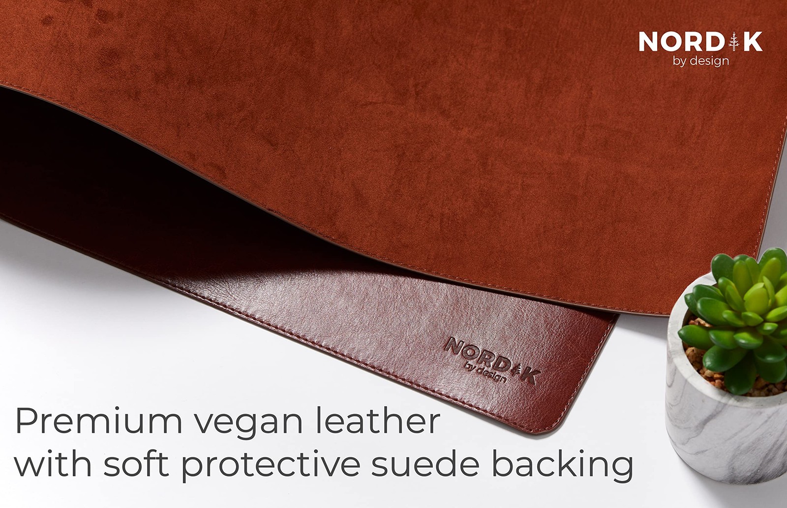 Nordik Leather Desk Mat – Whiskey Brown – 89 x 43 centimeters,