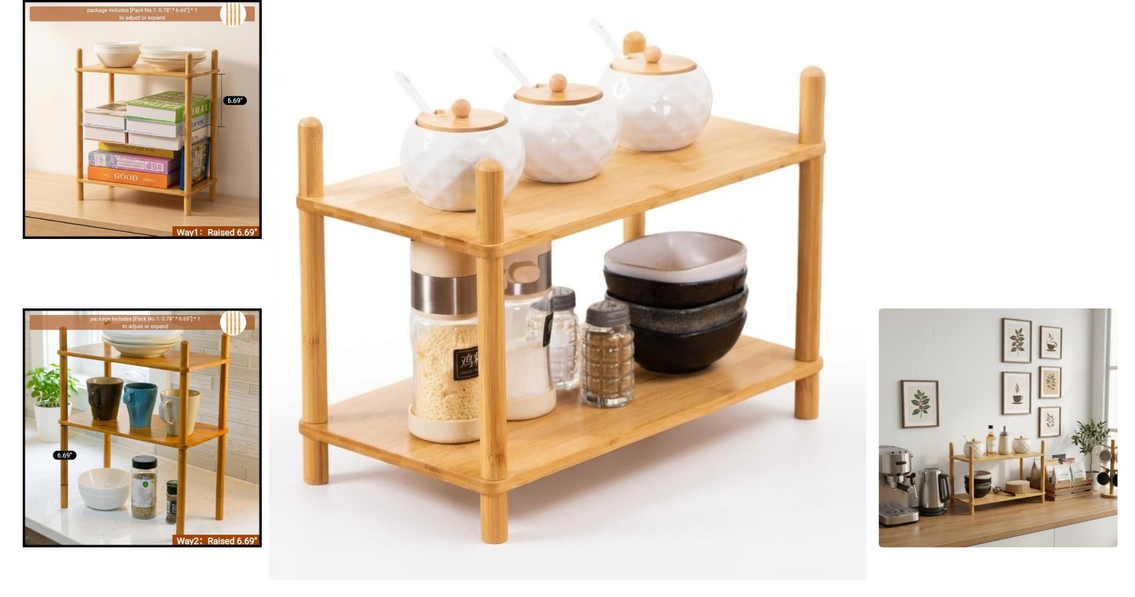 Transformable Expandable Bamboo Shelf Organizer – Perfect for Home and Office