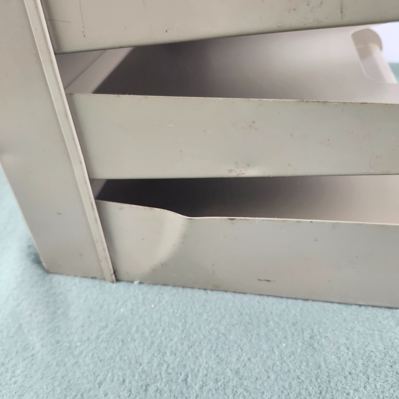 Vintage Pressed Steel Paper Tray 7-Tiered Shelved Office Organizer