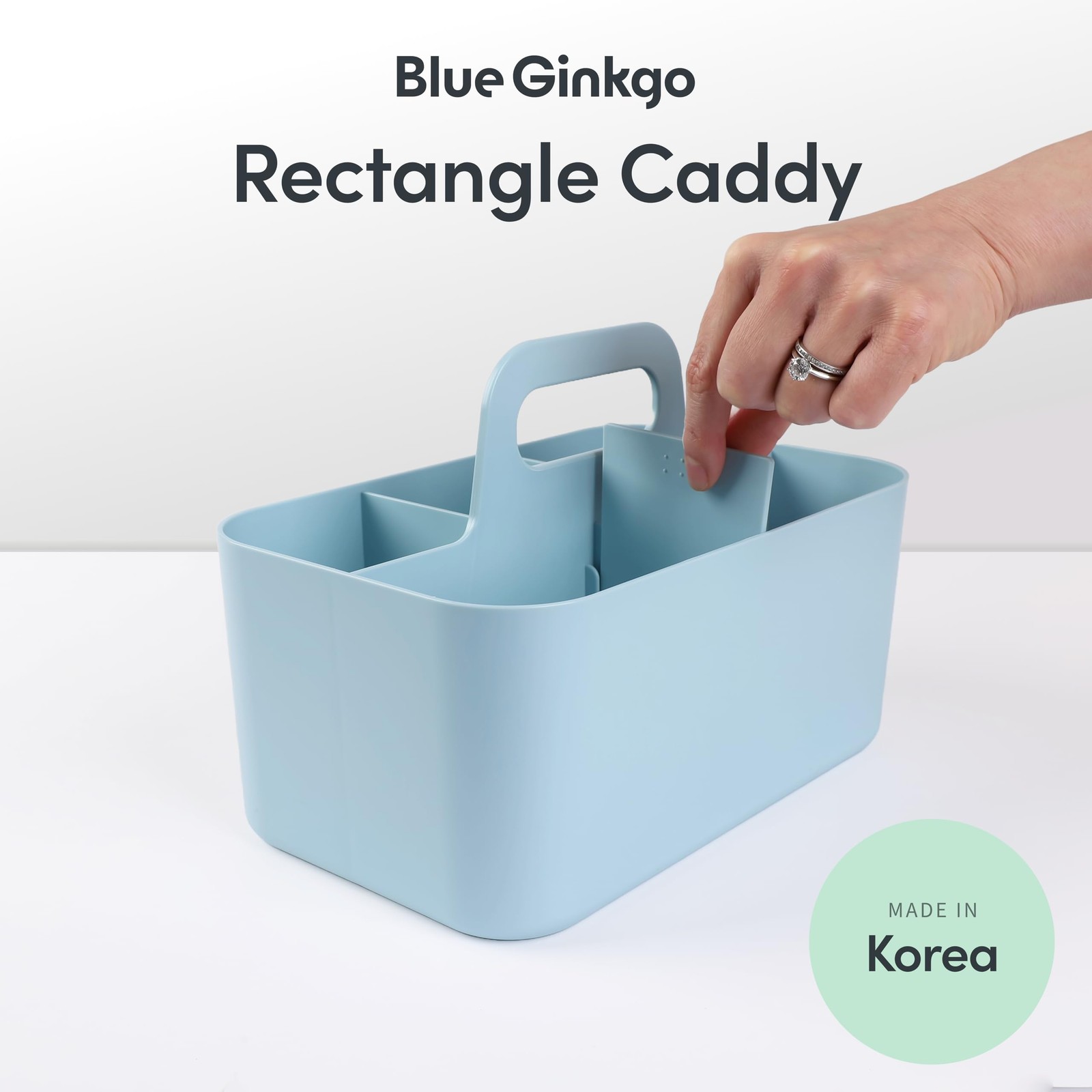 Stackable Organizer Caddy Portable Tote Bathroom Office Blue Rectangle