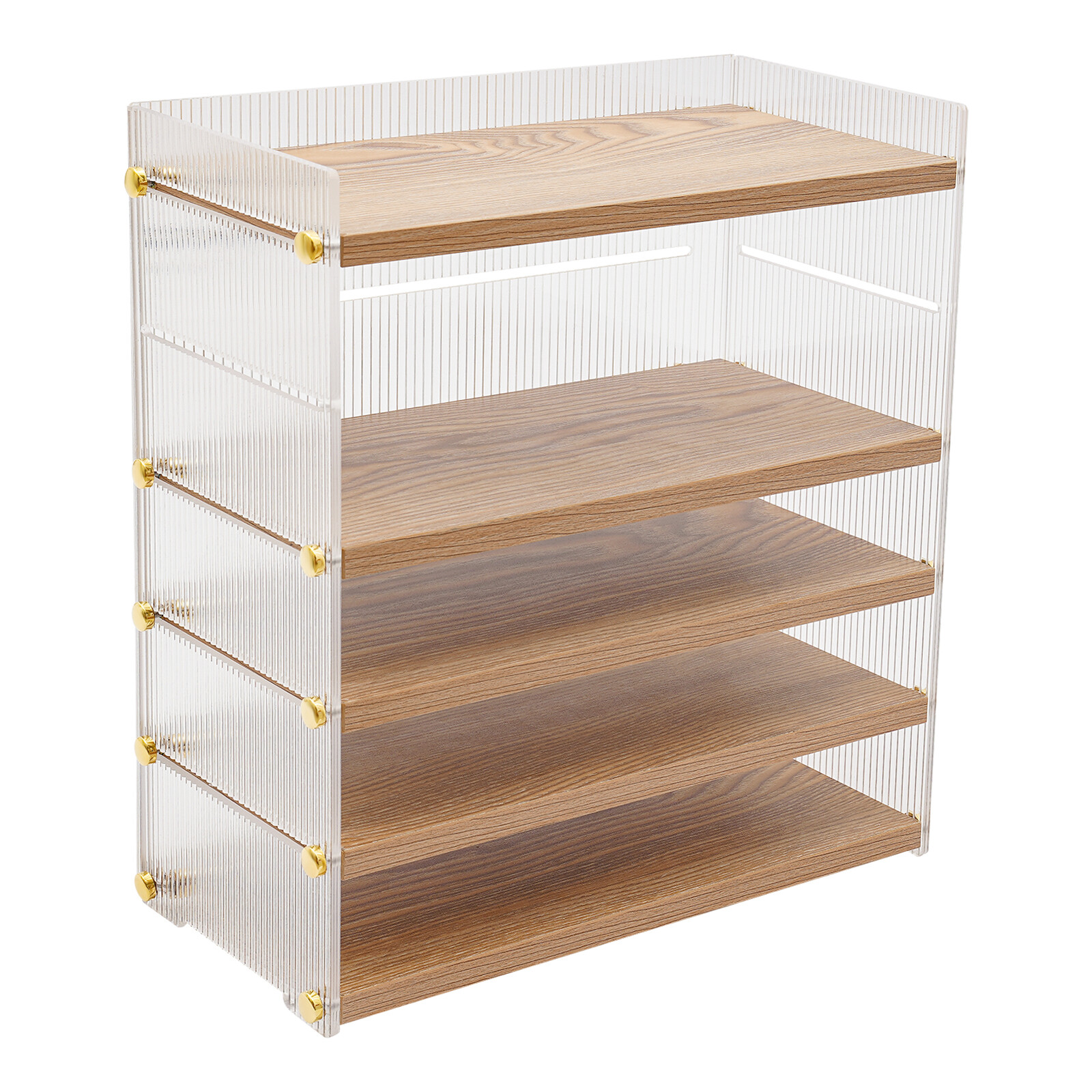 5 Tiers Rectangle Desk Organizer Desktop Storage Cabinet Tabletop Storage Box