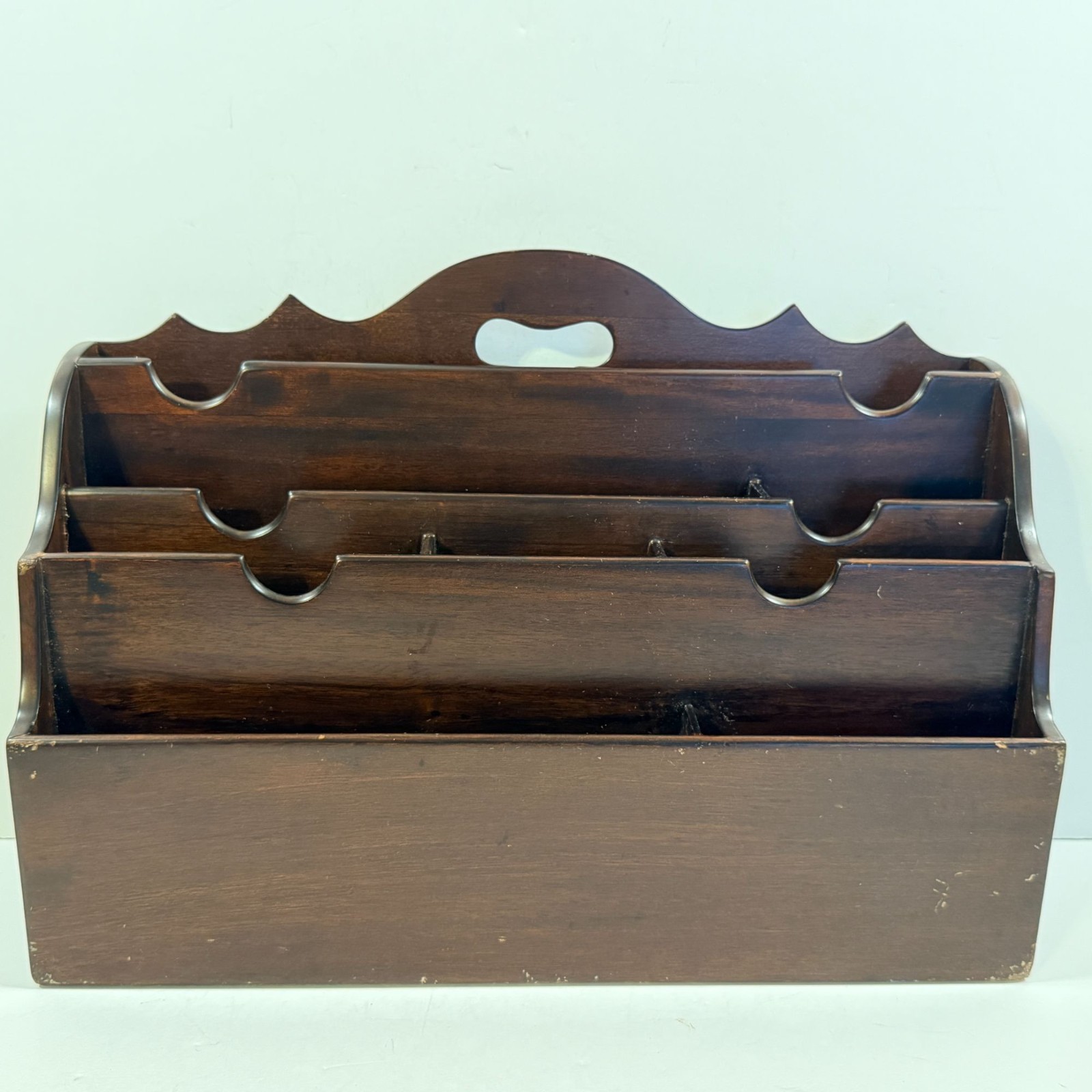 Vintage Desk Tidy Mail Letter Rack Compartments Organizer Stationary