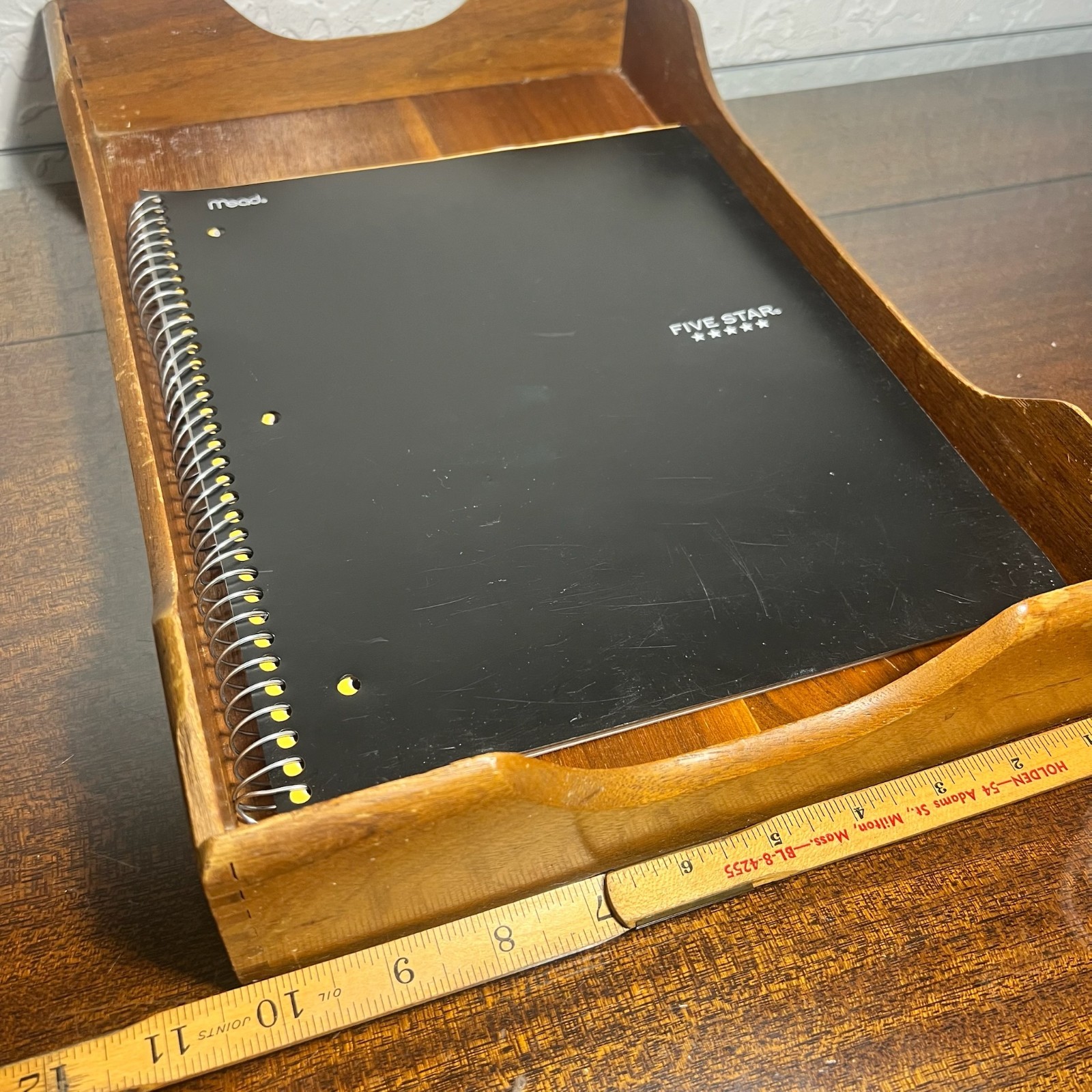 Vintage Hedges Files “The Line” Wood Letter Paper Tray Desk Organizer No 1922