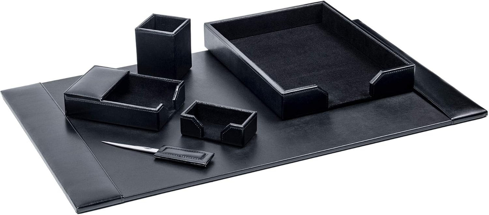 Bonded Leather Desk Set – Luxury Leather Desk Pad & Desk Organization Essentials