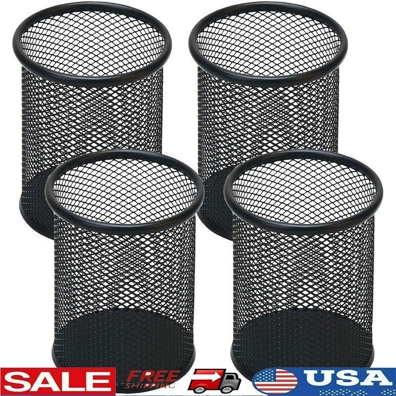 Aluminum Pen Pencil Holder Desk Organizer Lightweight Portable 4 Pack Mesh New