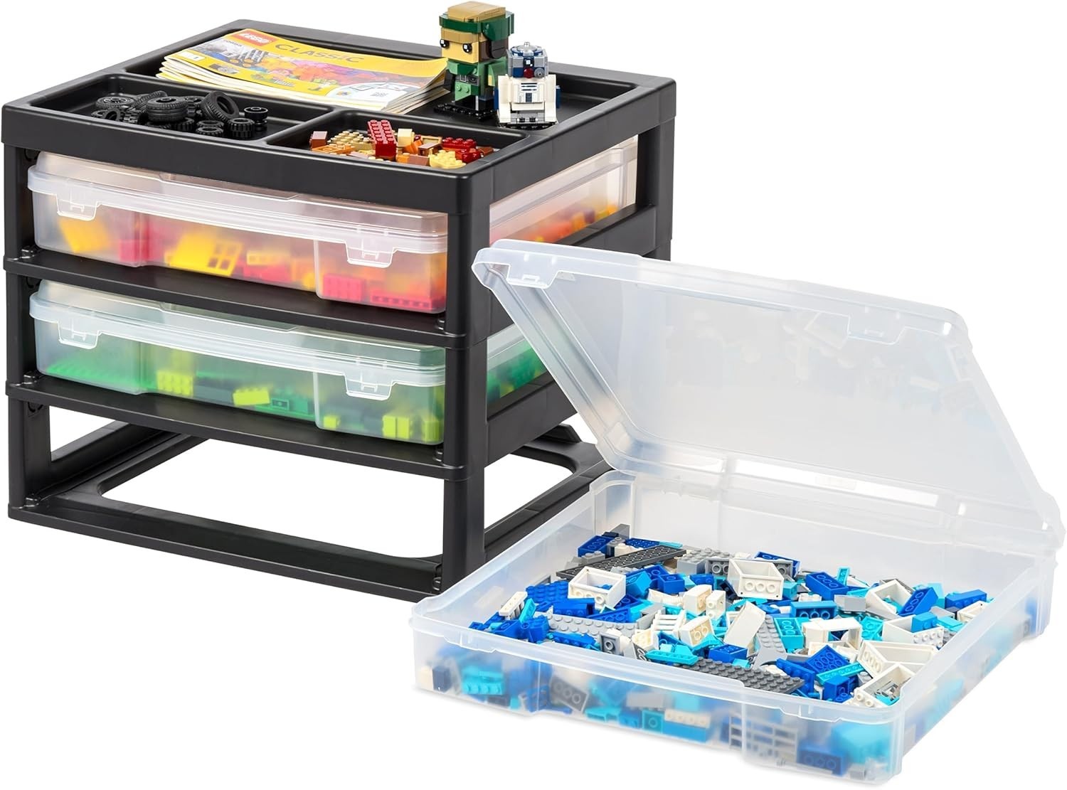 Fits 12″ x 12″ Paper, 3-Tier Desk Top Storage Unit with Organizer Top, for Of…