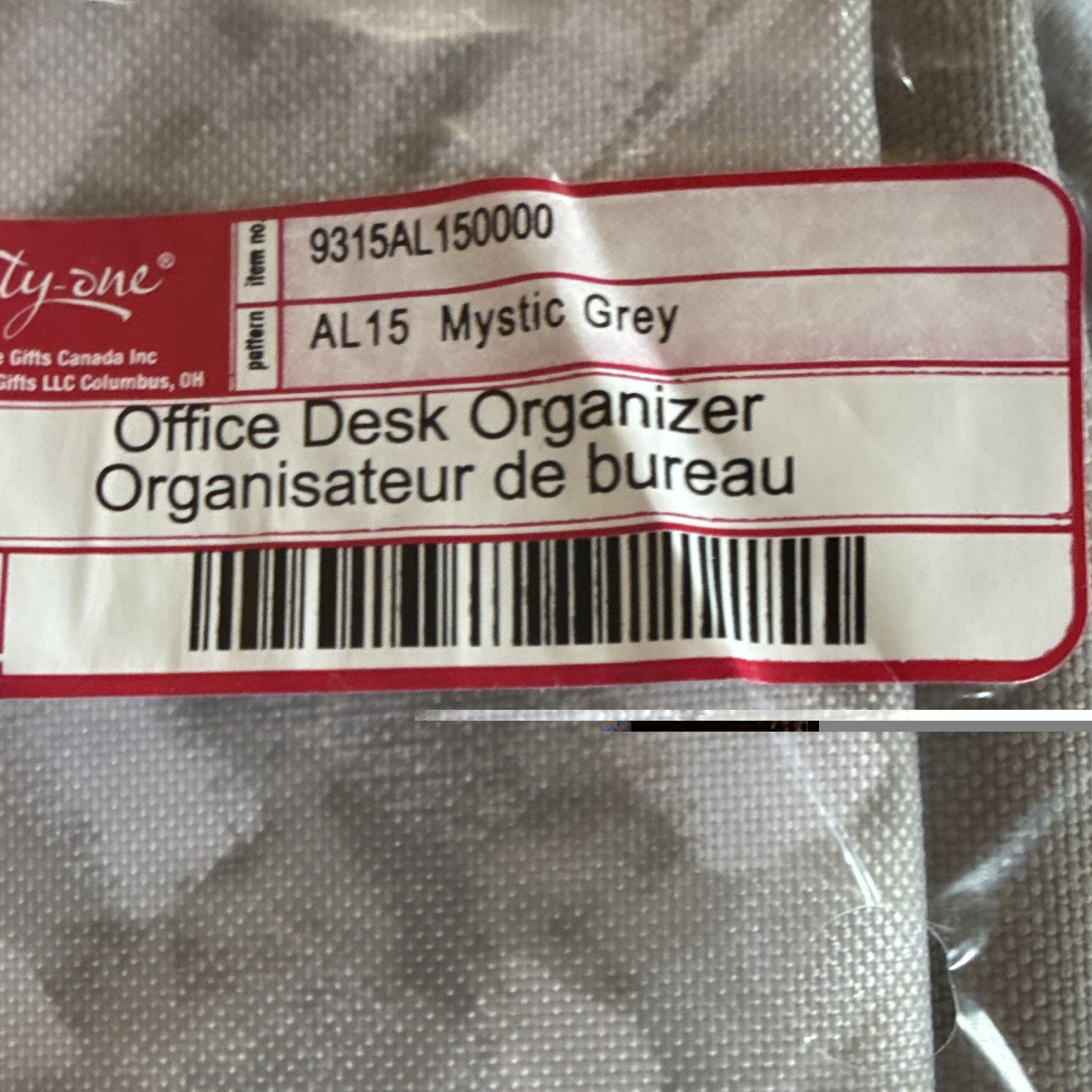 Thirty-One Desktop Organizer AL15 Mystic Grey Fabric, MPN 9315AL150000
