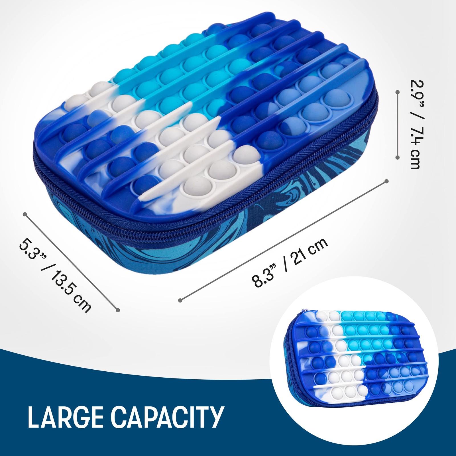 POP Pencil Case for Boys, Silicone Sensory Fidget Pencil Case for School, Lar…