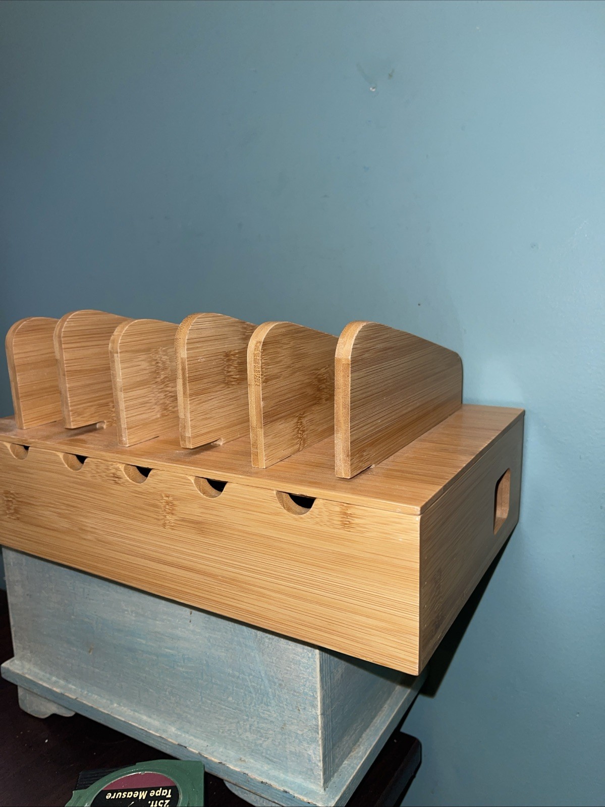 2 Piece Bamboo Desk Set Up To 5 slot Charging Station Pencil/Mail Holder 449
