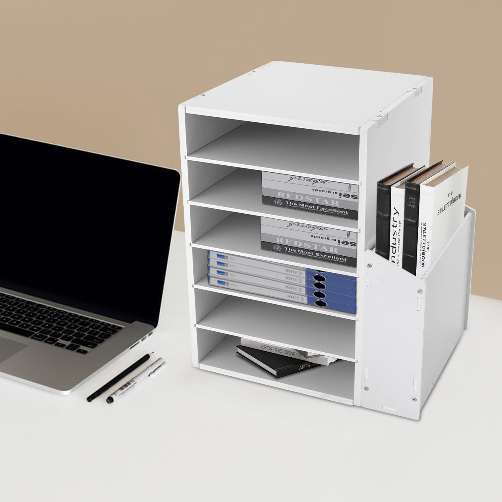 File Organizer PVC Board Letter Desktop Document Folder Office Tray Holder 6Tier