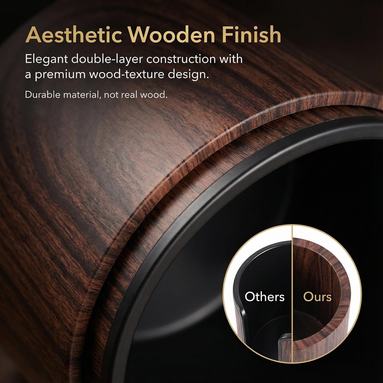 Luxury 2in1 Desk Cup Holder Headphone Hanger Office Gaming Wooden Design