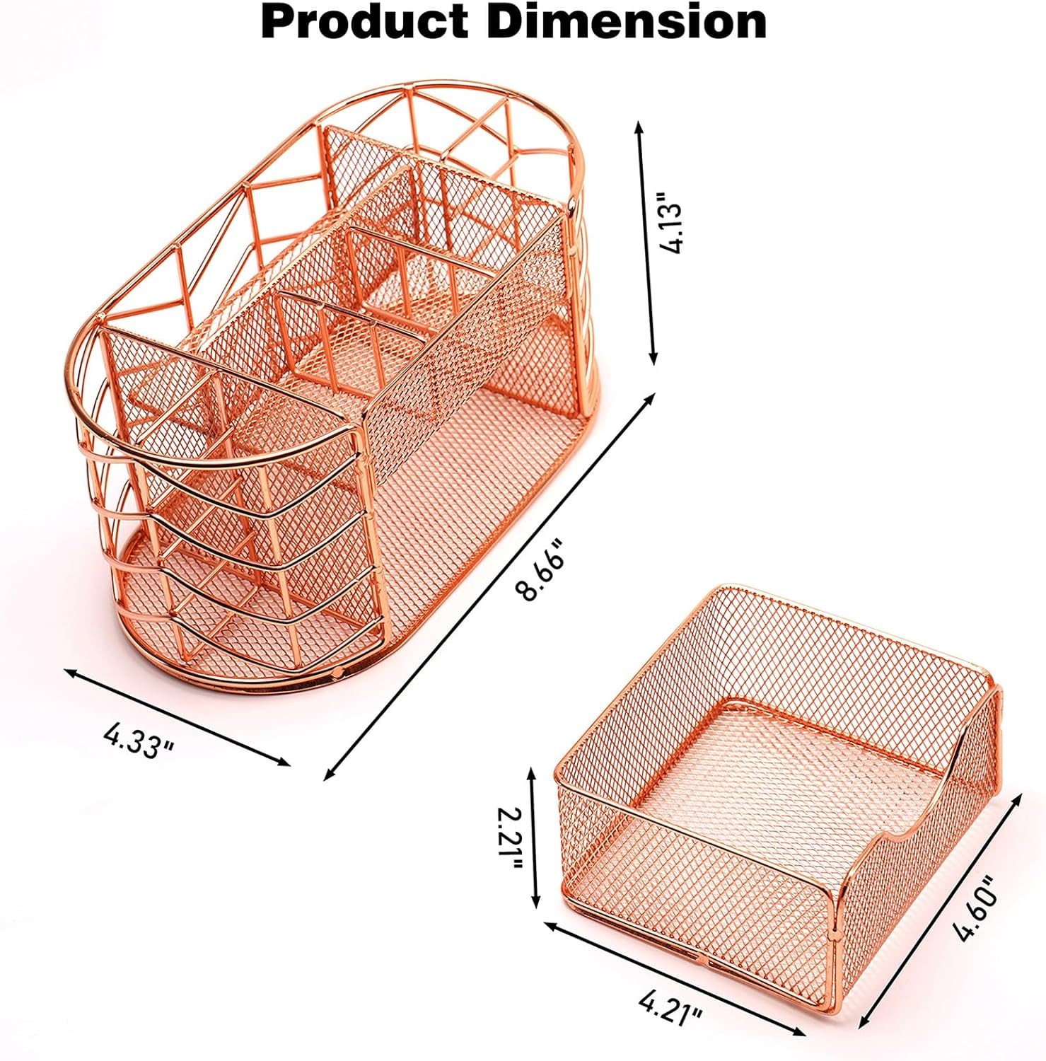 Desk Organizer, Pen Holder for Desk, Metal Pencil Caddy Storage for Desktop（pink
