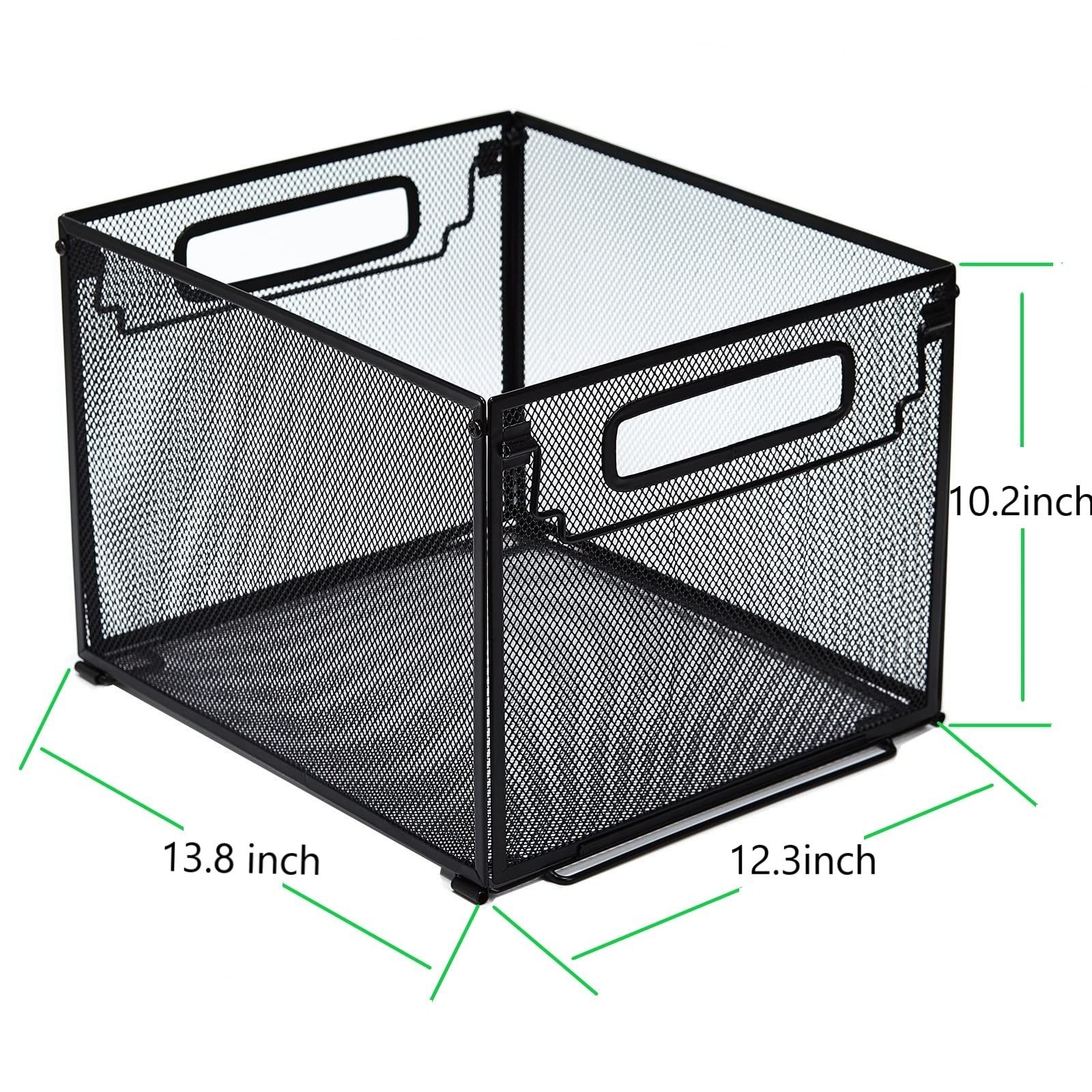 SETTFRFE Letter Size Metal Mesh Hanging File Folder Organizer Crate Black