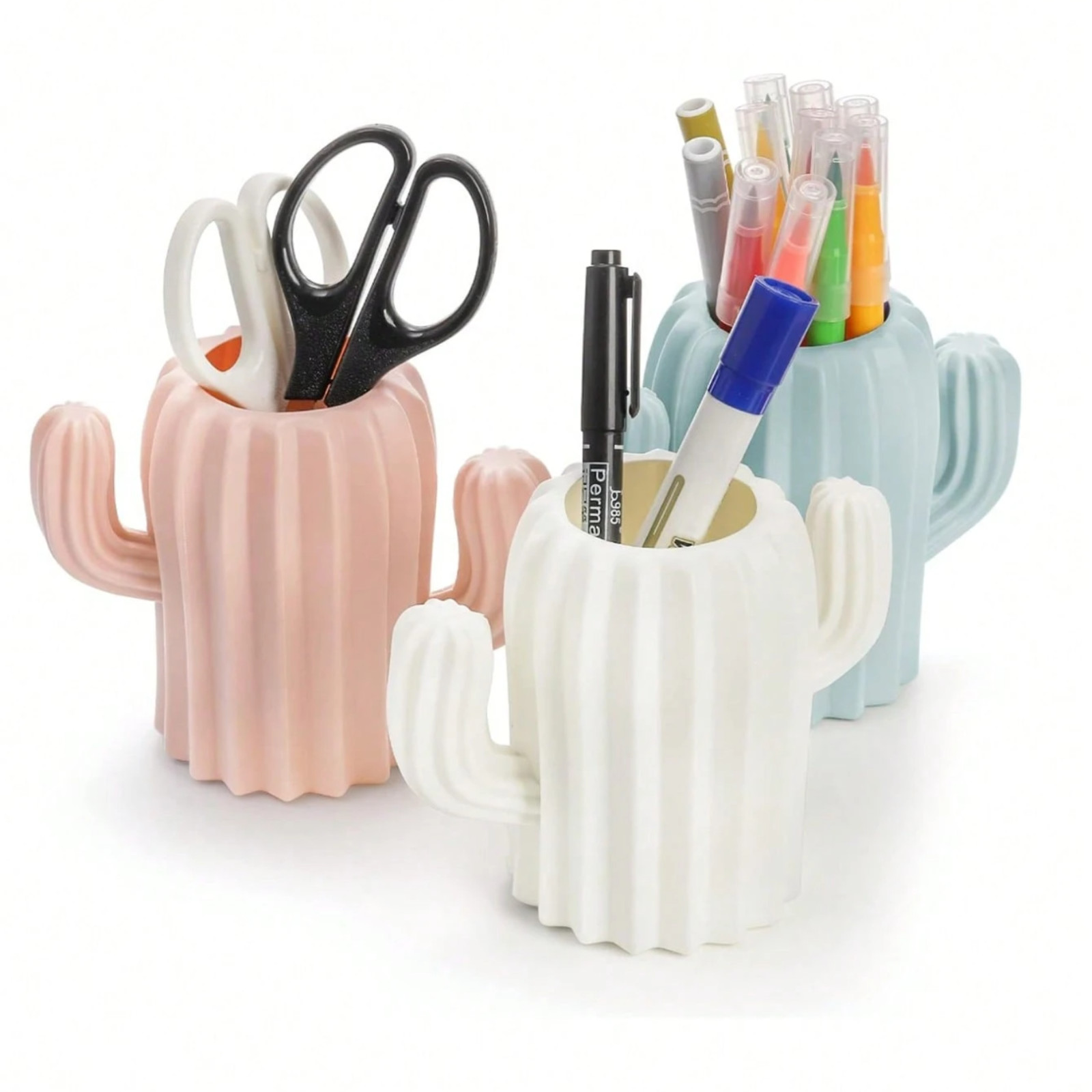 1pc Cactus Pen Holder Resin Desk Organizer Pencil Cup Storage Kids Stationery