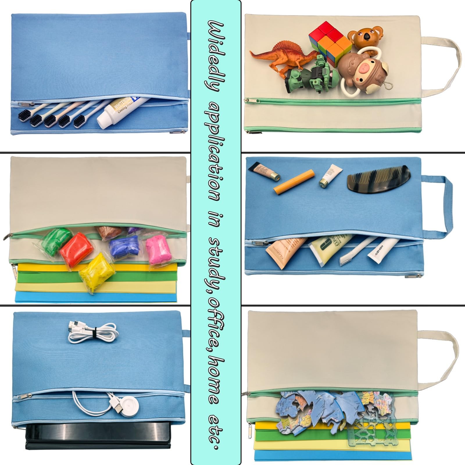 A4 Mesh Zipper Pouch, Waterproof File Bag with Handle,Foldable Document Organ…