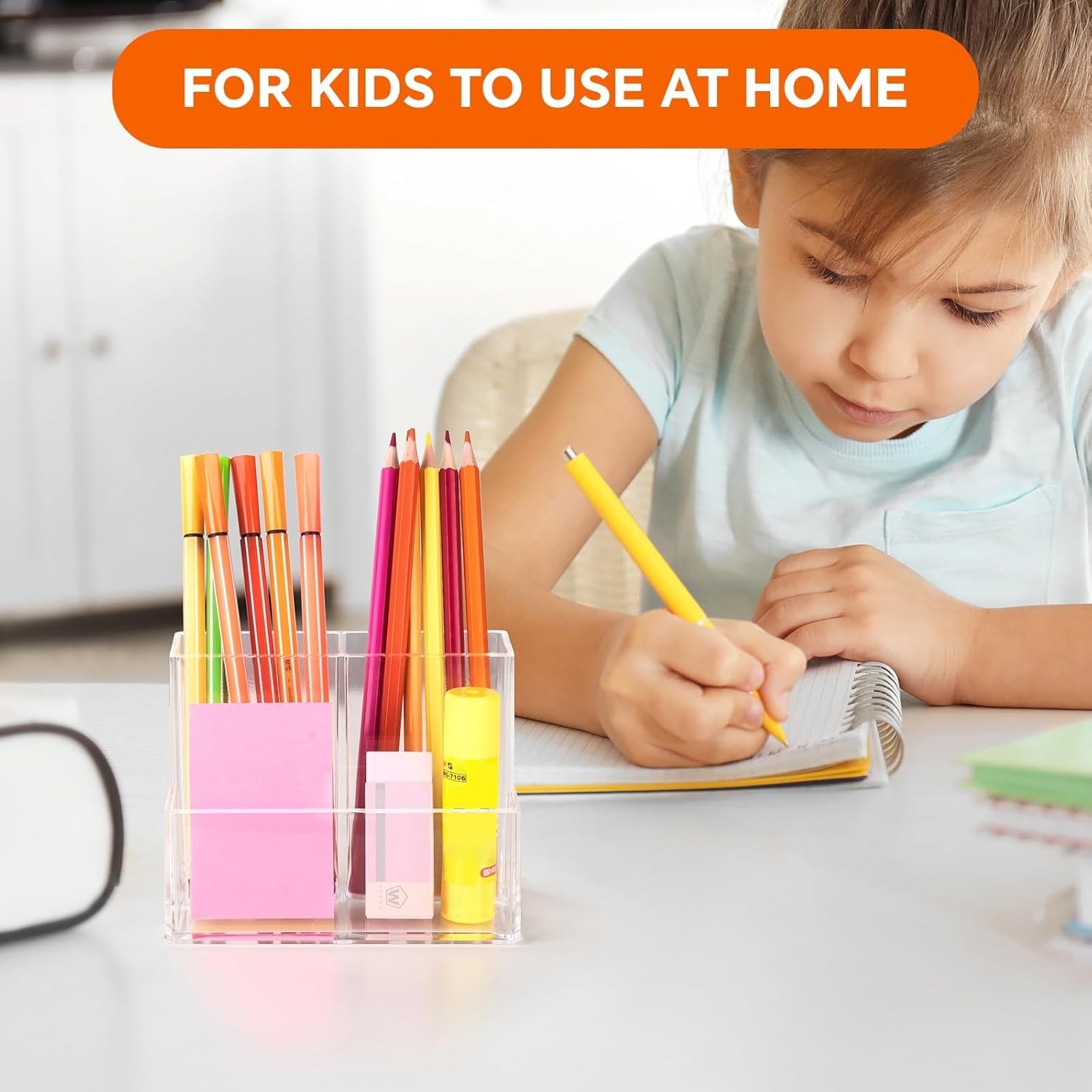 Pen Holder for Desk, Clear Acrylic Pencil Holder for Desk, Marker Holder with…