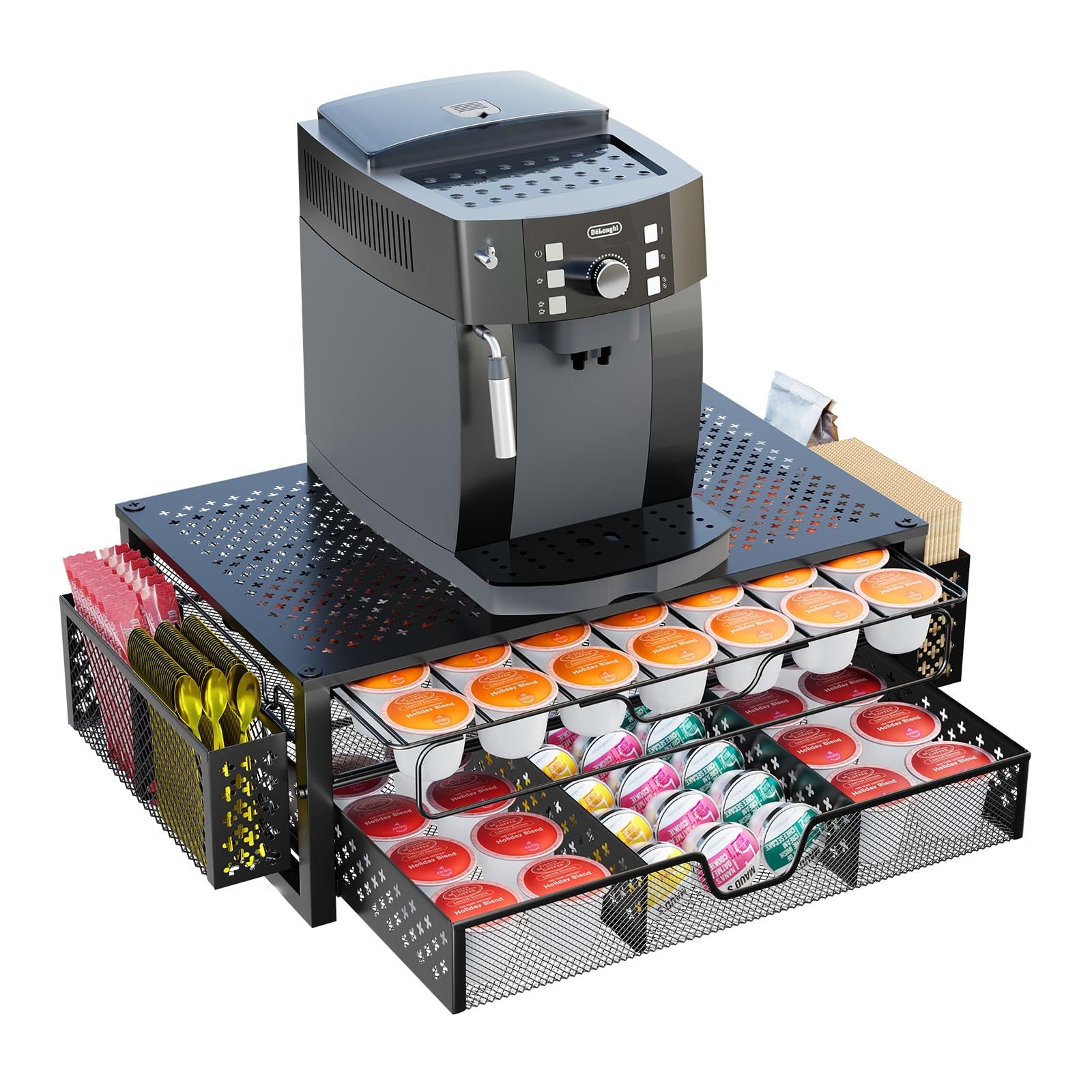 Simple Trending Coffee Pod Holder for K Cups, with 20″D x 10″W x 5.8″H, Black