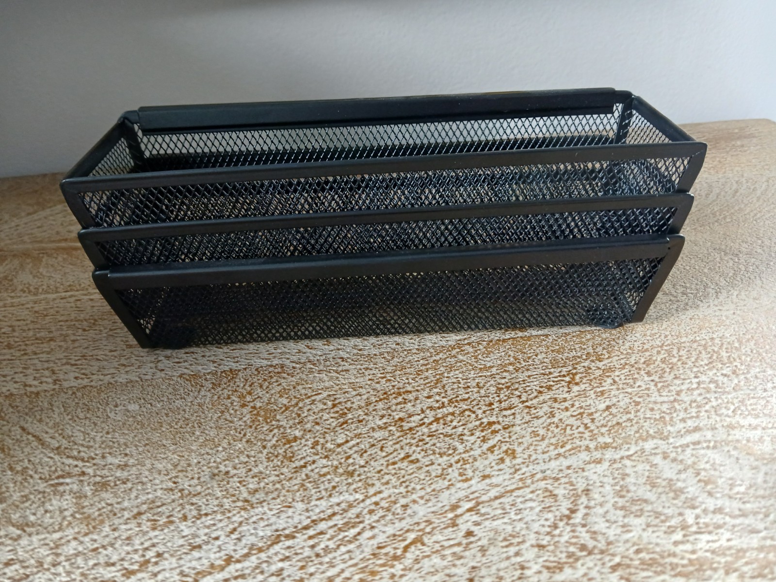 Desk Office Utensil Organizers Black Wire Mesh Container Store Trays Pen Holder