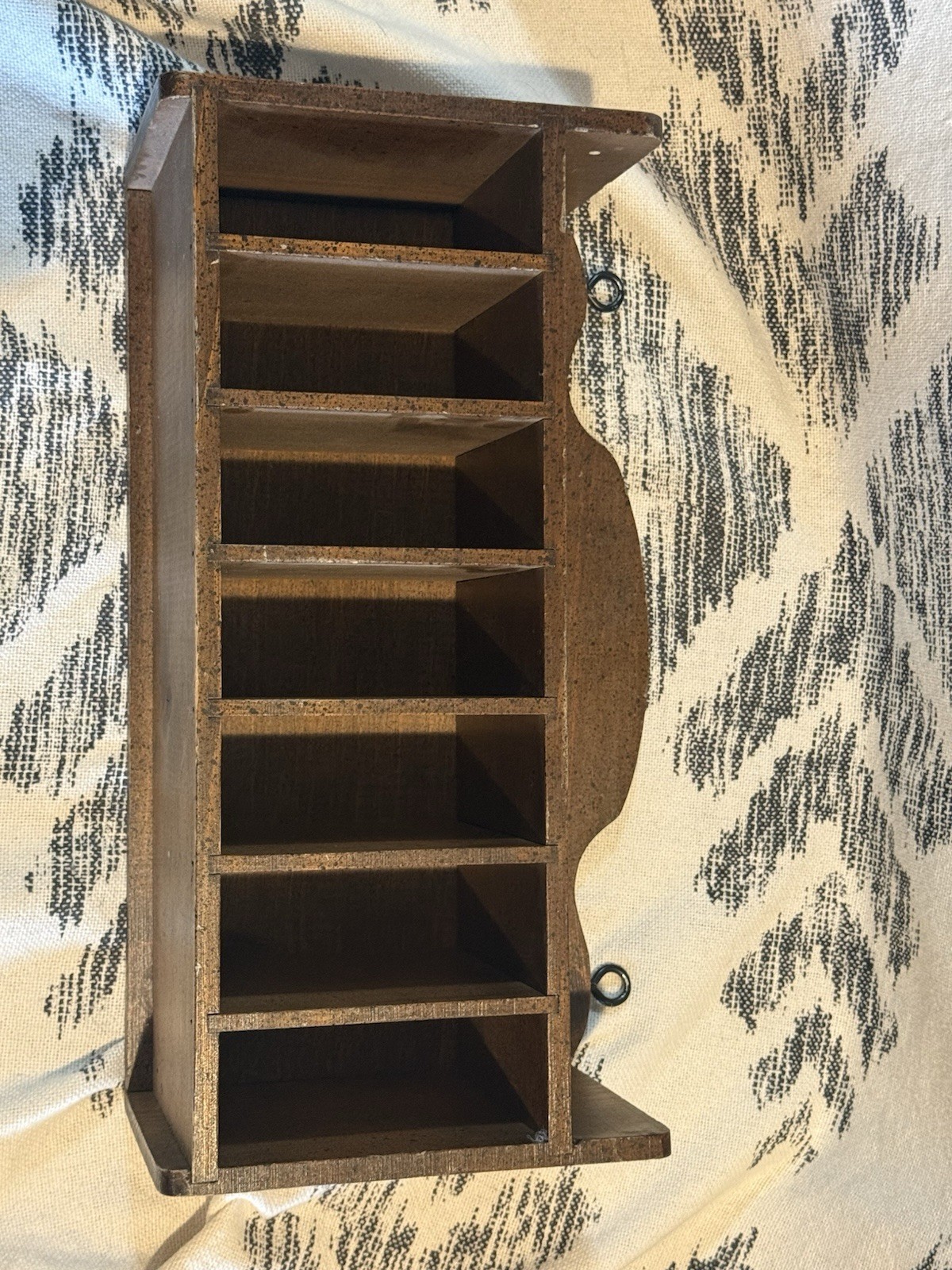 Vintage Wooden Desk Top Caddy Organizer Box Trinket Shelf