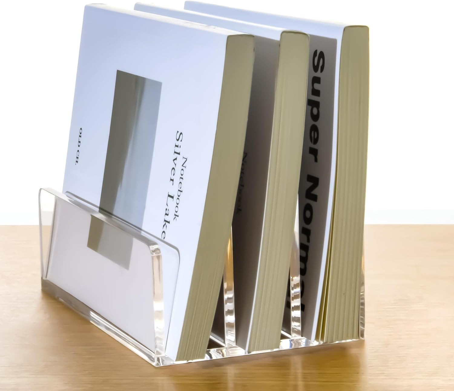 Space-Saving Acrylic Mail Organizer with 3 Vertical Compartments for Easy Access