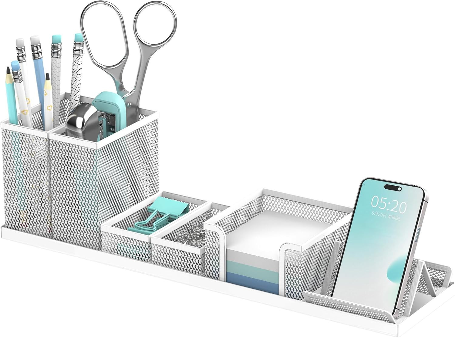 Pen Holder for Desk, 6 Piece Mesh Desk Organizer set for Office Organization …