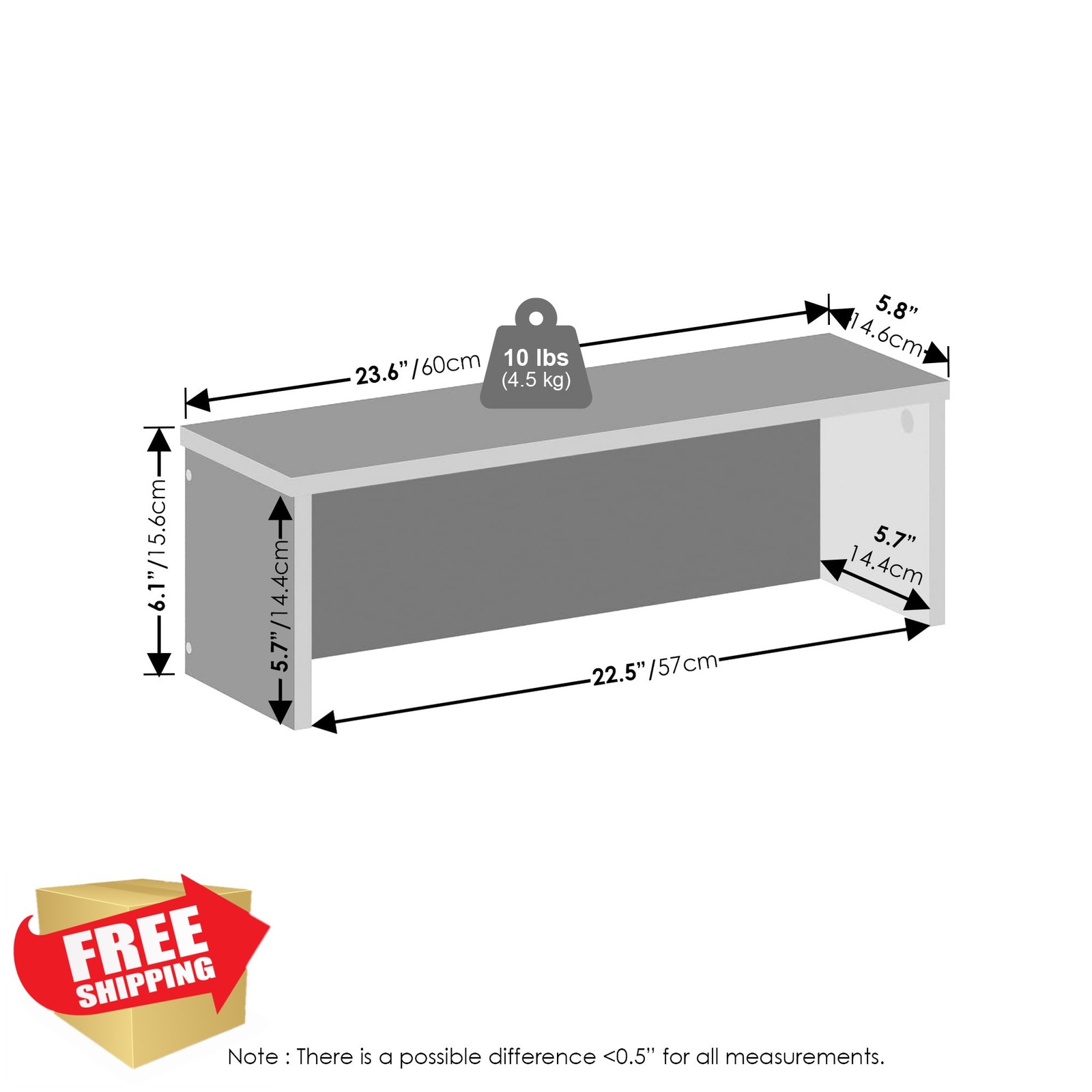 Furinno Marble White Desk Organizer 23.6-Inch