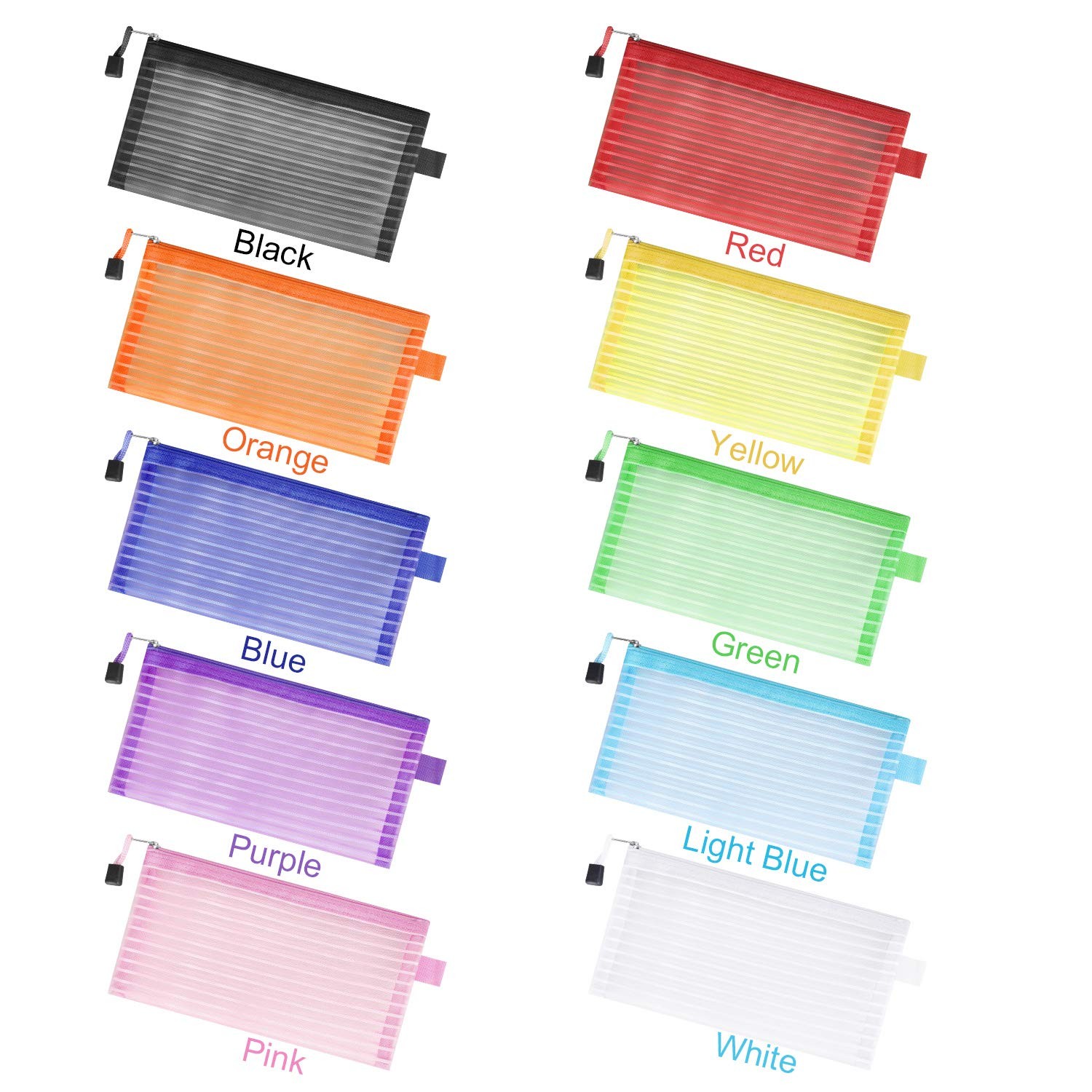 20 Pack Multicolored Zipper Mesh Pouch Zipper Pencil Pouches Pen Bags Multipu…