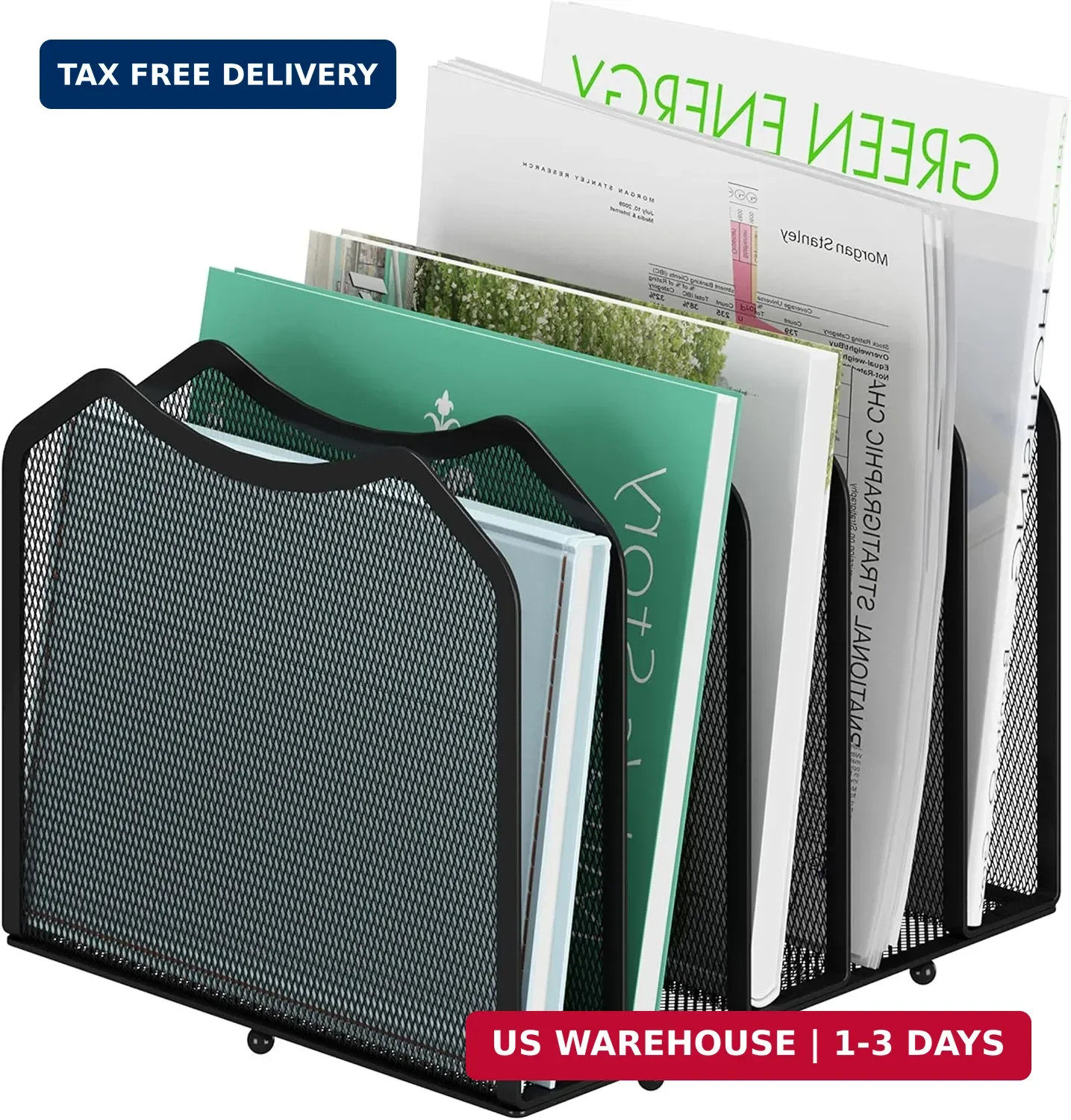 Simple Trending 5-Section File Organizer for Desk, Vertical File Sorter for Offi