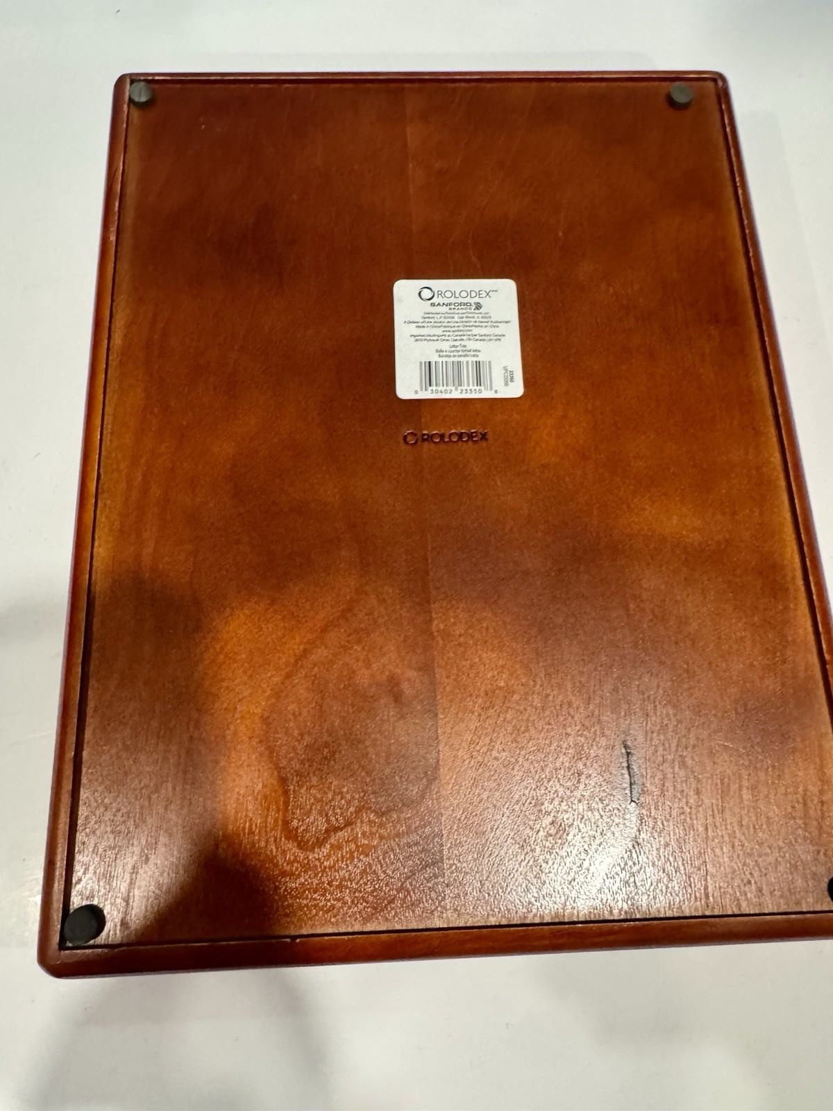 Rolodex Brand Mahogany Finish Wood Desk Letter Tray 10.5″X 13.5”X 2” Business