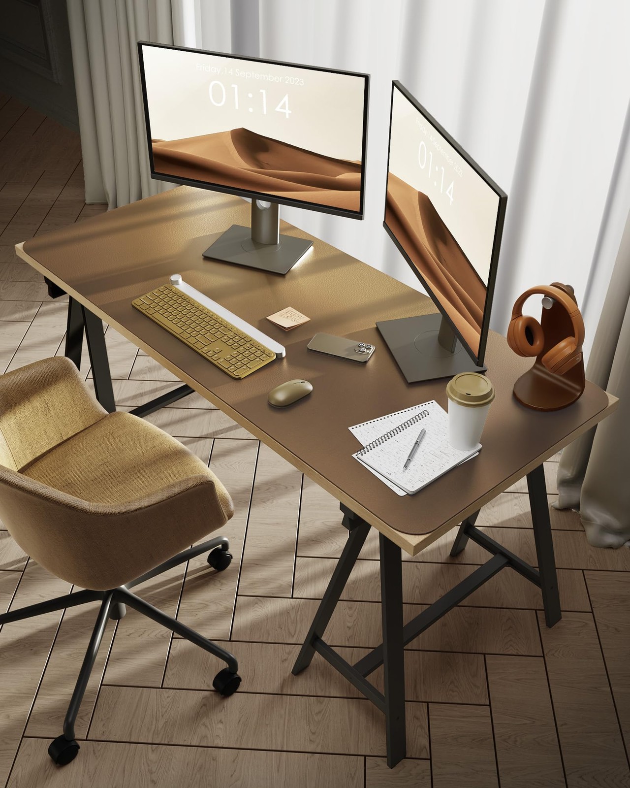 Ysagi Leather Desk Pad Protector Office Desk Mat Large Mouse Pad Non-Slip Pu