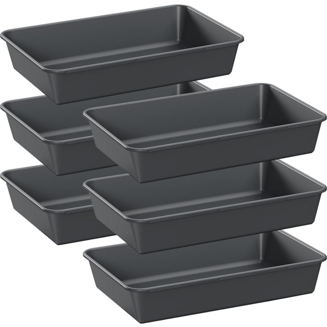 Kutesna 6 PCS Large Plastic Drawer Organizer, 9″×6″ Desk gray