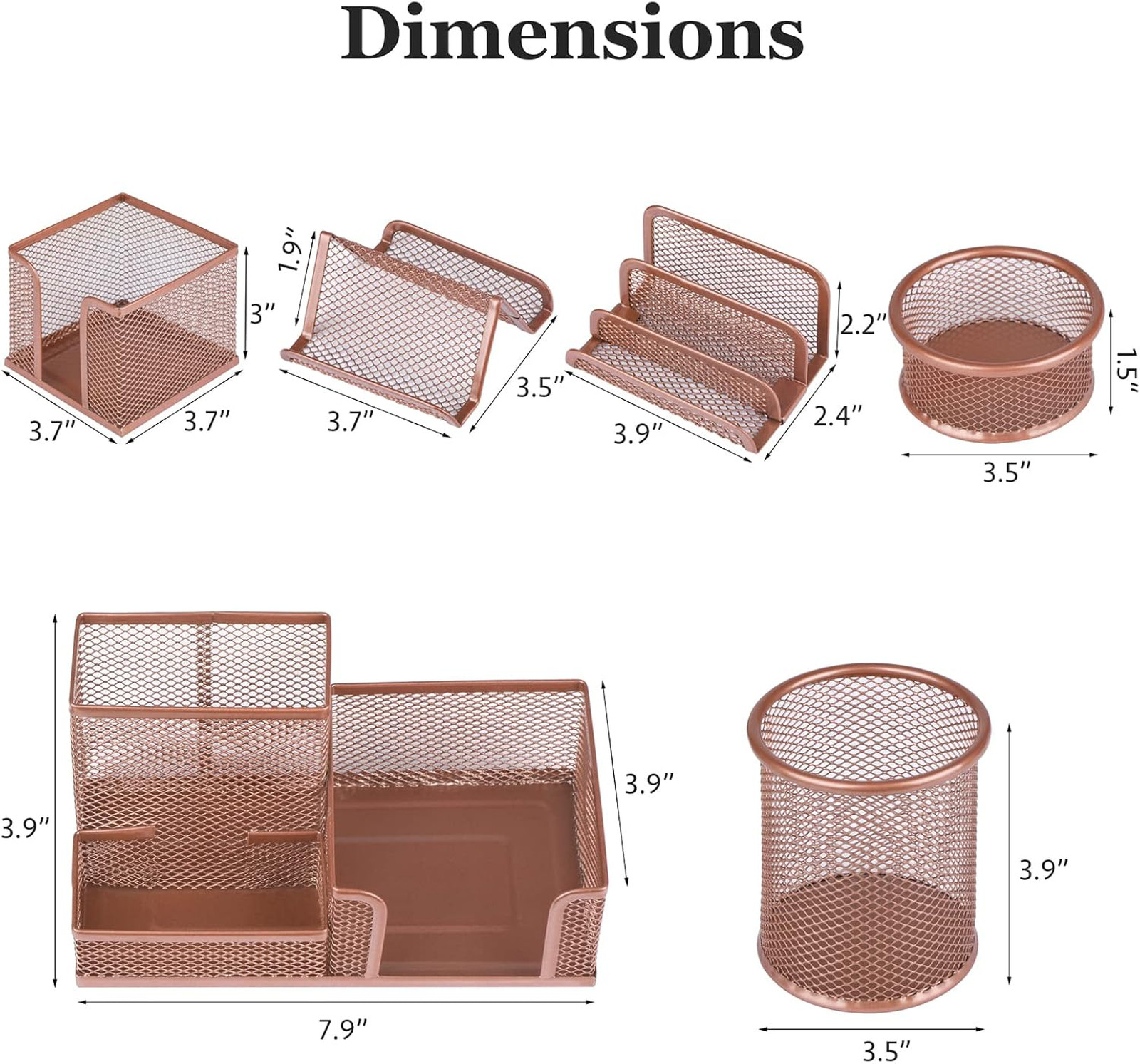 Desk Organizer Set Mesh Pen Holder Mail Letter Organizer Storage Baskets Office
