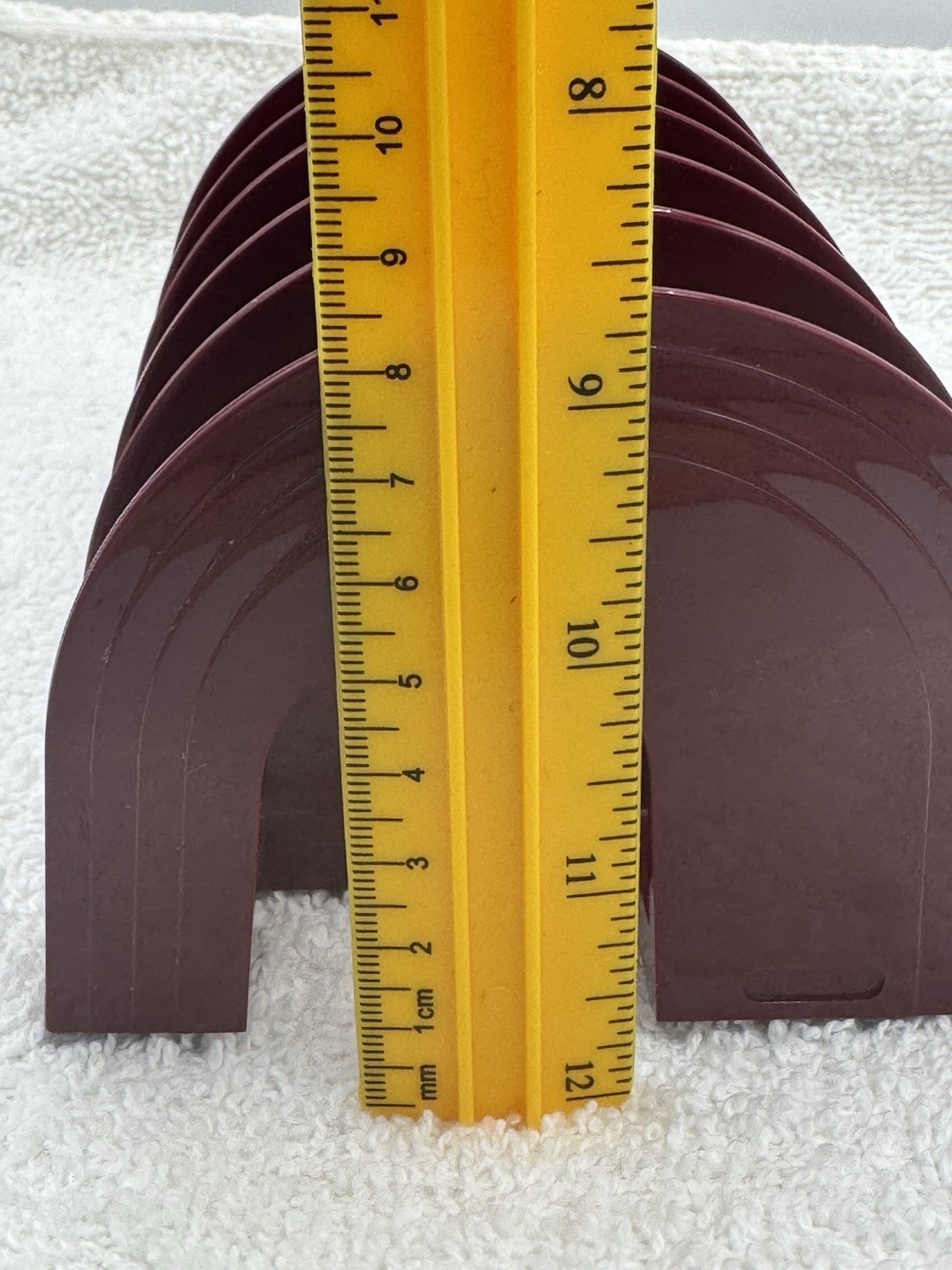 Vintage Eldon Rainbow Arch letter desk organizer Small Burgundy