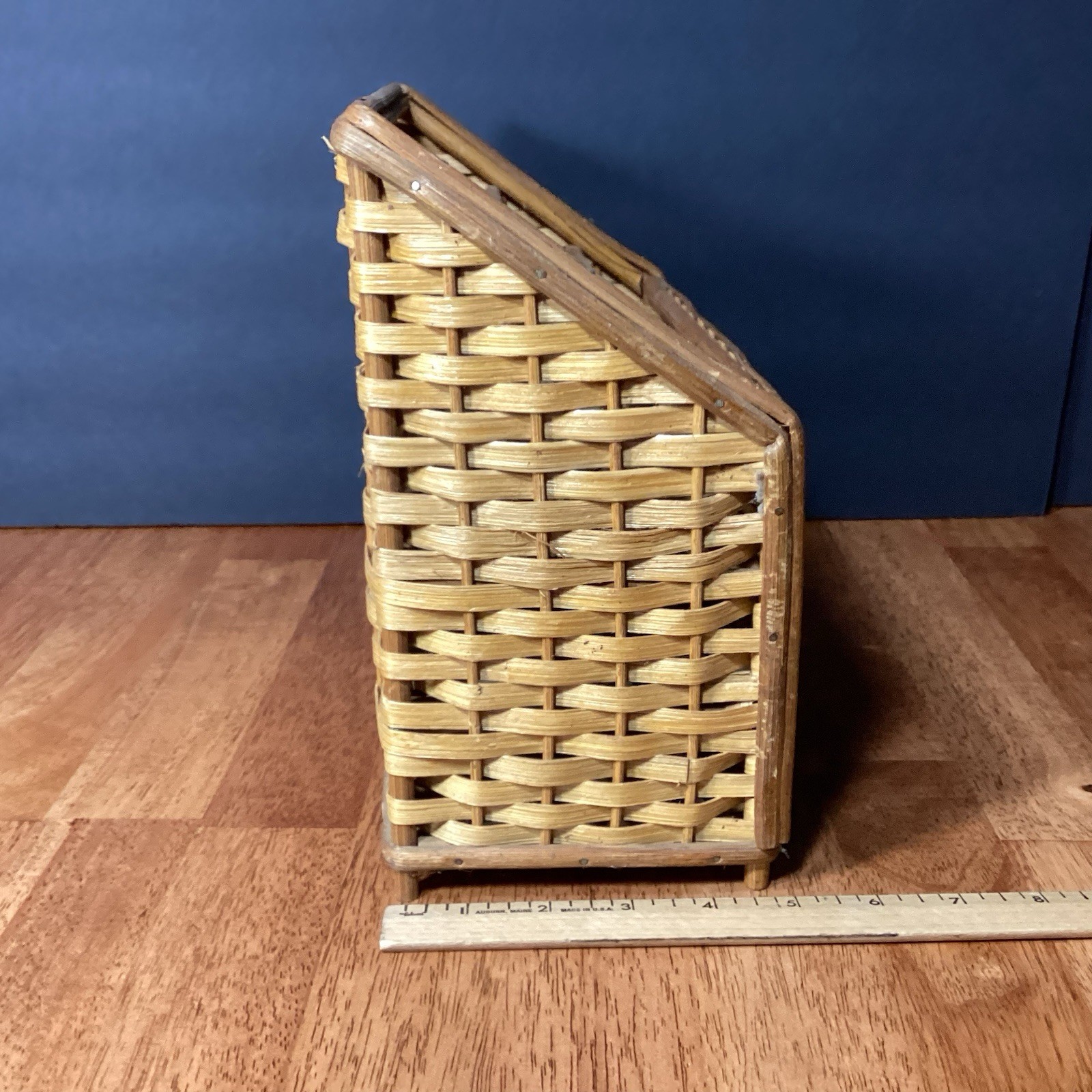 Wicker Rattan Desk Top Letter/Bill Office Work Organizer Boho Hong Kong