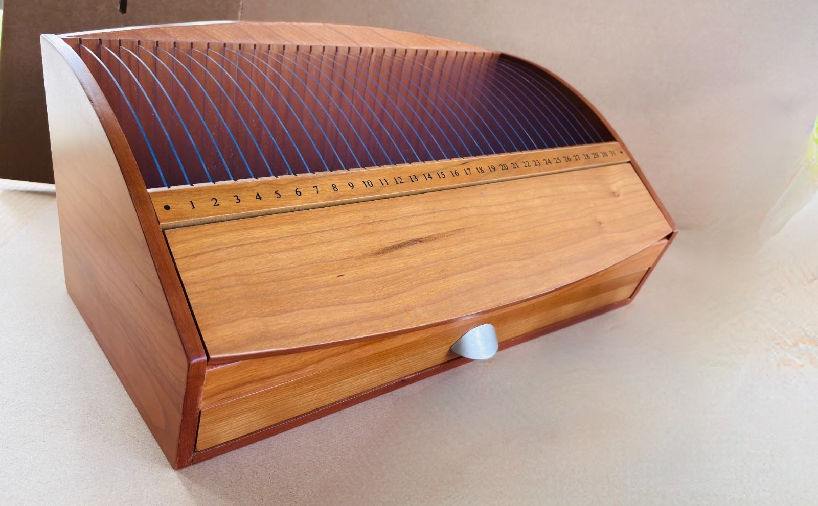 Levenger Victorious Station Cherry Desk Organizer Mid Century Modern Style
